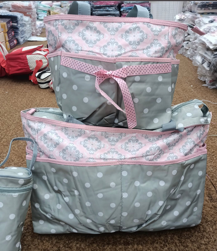 Polka Bow Tie Diaper Bag Set