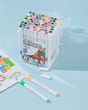 80-Color Acrylic Paint Marker Set, Portable Bucket Design