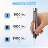 Engraving Pen Kit with 30 Bits & Stencils – Cordless USB Rechargeable Wood Metal Resin Carving Tool, Beginner-Friendly DIY Gift