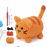 Orange Tabby Cat Amigurumi Crochet Kit – Beginner DIY Plush