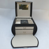 PU Leather Jewellery Box Double Drawers with Mirror