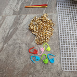 WOOLLY Plastic Mesh Canvas Bag Kit with Blanket Yarn