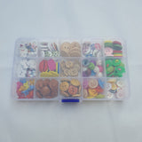 Assorted Wooden Plastic Buttons Box