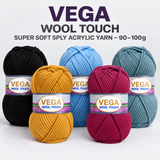 Vega Wool Touch – Thick Chunky Acrylic Yarn (90-100g)