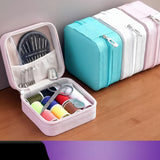 Portable PU Leather Storage Box Sewing Kit 46pc — Travel Sewing Box with 30 Needles, Thread Spools, Scissors & Pins