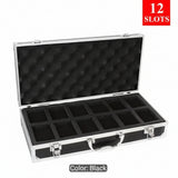 12 Slots Aluminum Alloy Watch Storage Box – Watch Display Organizer with Handle