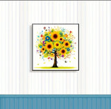 Beginner's Cross Stitch Kit - Tree Design 11CT Medium Grid with 3-Strand Thread All-Season Floral Embroidery Set