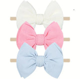 Soft & Stylish Solid Color Bow Headbands for Girls - Eid Collection 2025