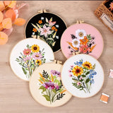 5-Pack Beginner Embroidery Kits with Patterns and Instructions DIY Kit