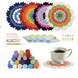 Rainbow Mandala Coaster Crochet Kit – Set of 4 Colourways