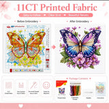 Butterfly Flower Language Cross-Stitch Kit 36x36cm