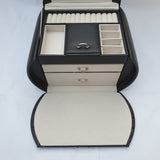 PU Leather Jewellery Box Double Drawers with Mirror