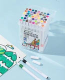 80-Color Acrylic Paint Marker Set, Portable Bucket Design