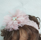 Baby Formal Headband and Socks Set Fancy Chiffon Bow 2pcs