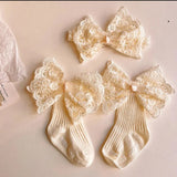 Baby Formal Headband and Socks Set Fancy Chiffon Bow 2pcs