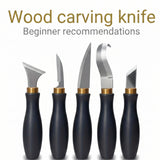 5-Piece Wood Carving Knife Set for Beginners – Sharp Carbon Steel Blades, Ergonomic Handles, Whittling Tool Kit