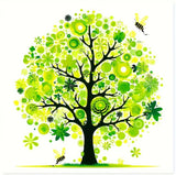Beginner's Cross Stitch Kit - Tree Design 11CT Medium Grid with 3-Strand Thread All-Season Floral Embroidery Set
