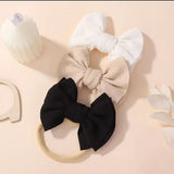 Soft & Stylish Solid Color Bow Headbands for Girls - Eid Collection 2025