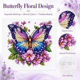Butterfly Flower Language Cross-Stitch Kit 36x36cm