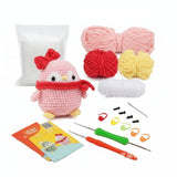 Pink Penguin Amigurumi Crochet Kit – Beginner DIY Plush with Scarf