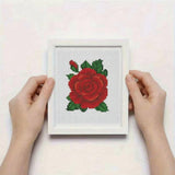 Mini Floral Cross-Stitch Kit Set of 12 - Roses, Sunflowers & Lilies