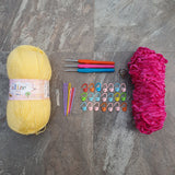Basic Crochet Beginner Kit with Imported Yarn