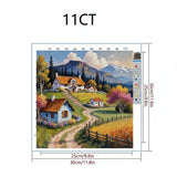 Countryside Houses & Mountains 11CT Cross-Stitch Kit 30x30cm