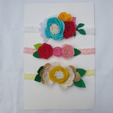 Baby Felt Flower Glittery Headband Set 1pc/3pcs