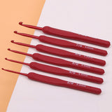 Maroon Soft Shank Rubber Grip Crochet Hook Set - Limited Edition