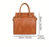 Vintage-Inspired Tote Bag for Women Large Capacity Zipper Closure Durable Shoulder & Crossbody Bag