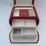 PU Leather Jewellery Box Double Drawers with Mirror