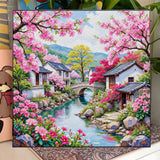 Water Town Spring Scene Cross-Stitch Kit 30x30cm