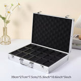 18 Slots Aluminum Alloy Watch Storage Box – Watch Display Organizer with Handle