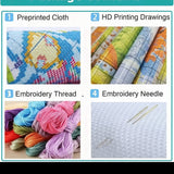 Cottage & Stone Bridge 11CT Cross-Stitch Kit 36x36cm