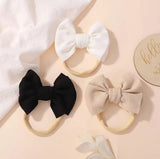 Soft & Stylish Solid Color Bow Headbands for Girls - Eid Collection 2025