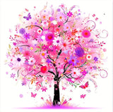 Beginner's Cross Stitch Kit - Tree Design 11CT Medium Grid with 3-Strand Thread All-Season Floral Embroidery Set