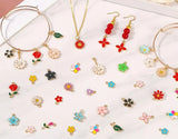 Assorted Flower Charms for Bracelet And Jewelry Making - 12pcs
