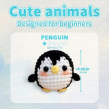 Black & White Penguin Amigurumi Crochet Kit – Beginner DIY Plush