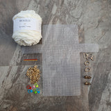 WOOLLY Plastic Mesh Canvas Bag Kit with Blanket Yarn