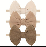 Soft & Stylish Solid Color Bow Headbands for Girls - Eid Collection 2025