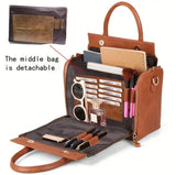 Vintage-Inspired Tote Bag for Women Large Capacity Zipper Closure Durable Shoulder & Crossbody Bag