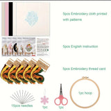 5-Pack Beginner Embroidery Kits with Patterns and Instructions DIY Kit