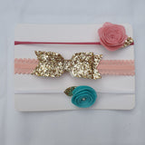 Baby Felt Flower Glittery Headband Set 1pc/3pcs