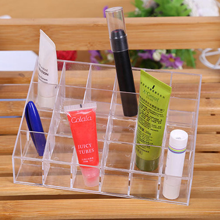24 Grid Lipstick Box Acrylic Makeup Organizer Storage Box  Nail Polish Storage