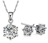 Zircon Necklace and Earrings Set