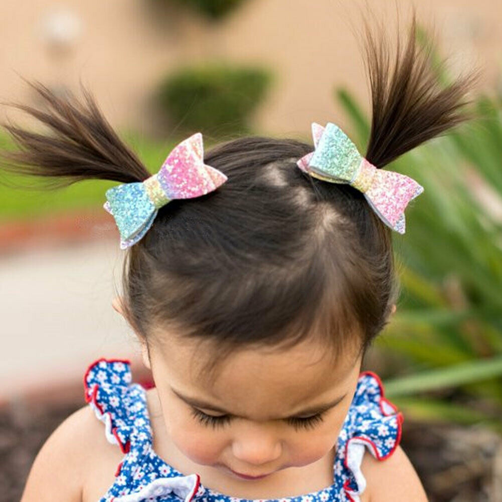 Shiny Bow Hair Clip - Set of 2