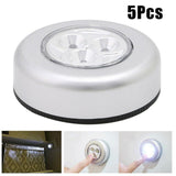 3 LED Battery Powered Tap Push Light (Pack of 5) - [CS22]