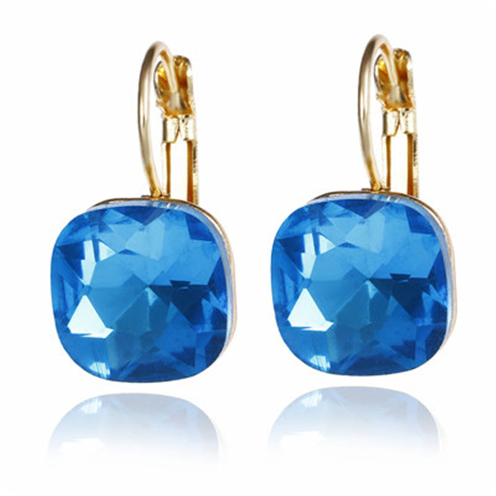 Microinlaid Square Diamond Earrings