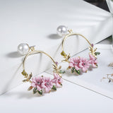 Flower Beads Earrings - Pink