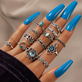 Multipiece Water Drop Geometric Ring Set